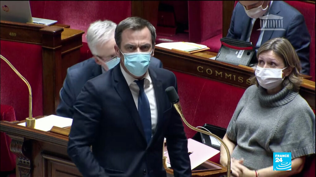 Olivier Véran à l'Assemblée Nationale le 4 novembre 2020 // Source : France24 / Youtube