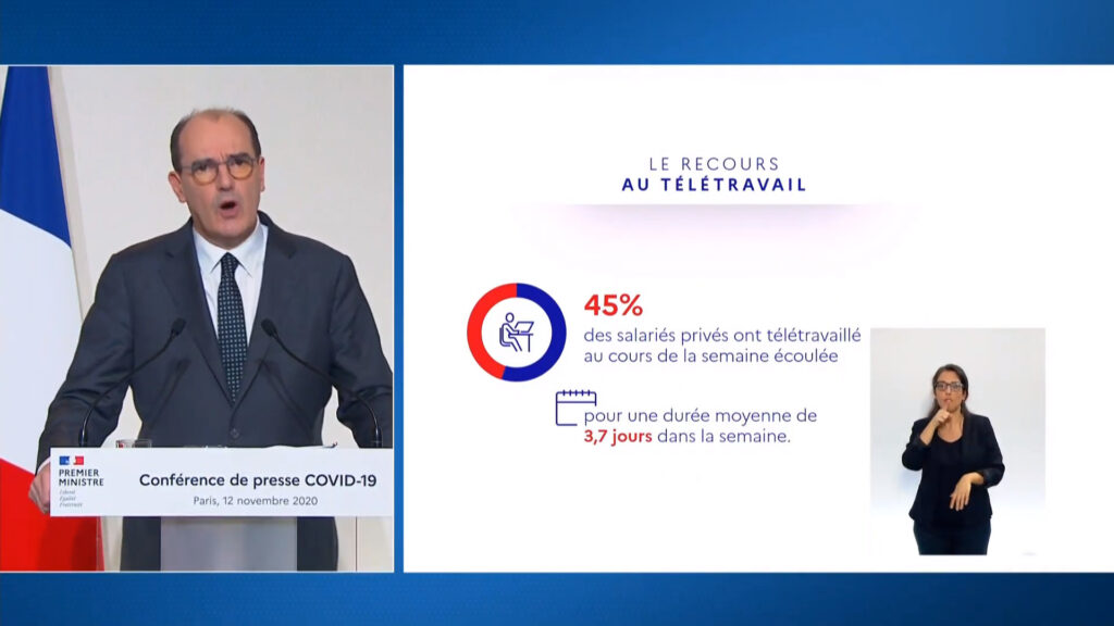 Télétravail Jean Castex // Source : Gouvernement / Youtube Télétravail Jean Castex // Source : Gouvernement / Youtube