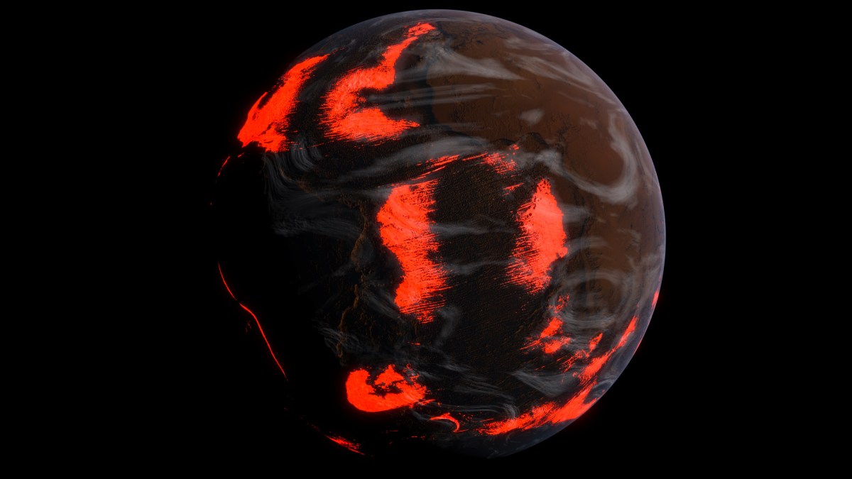 Vue d'artiste de la Terre en flammes. // Source : Flickr/CC/Kevin Gill Vue d'artiste de la Terre en flammes. // Source : Flickr/CC/Kevin Gill