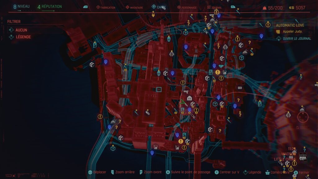 La carte de Cyberpunk 2077 après une poignée d'heures de jeu // Source : Capture Xbox La carte de Cyberpunk 2077 après une poignée d'heures de jeu // Source : Capture Xbox