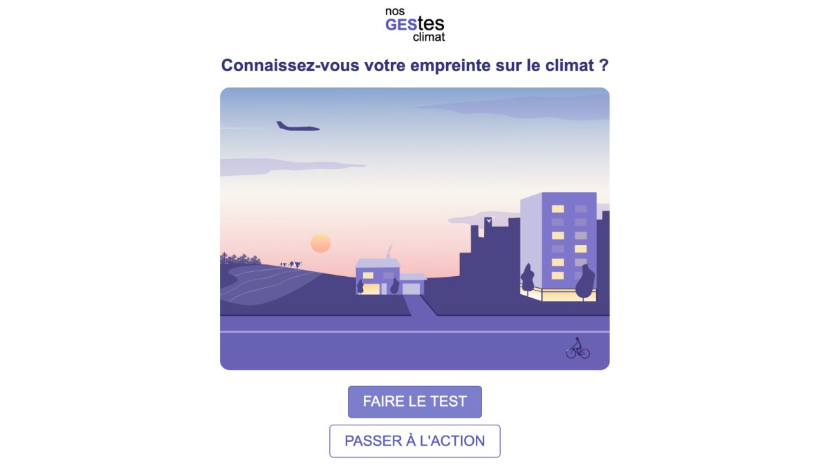 Le simulateur. // Source : Capture d'écran Nos Gestes Climat Le simulateur. // Source : Capture d'écran Nos Gestes Climat