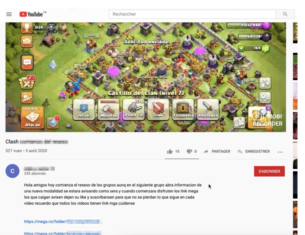 La vidéo YouTube qui sert de porte d'entrée à des contenus pédopornographiques // Source : Capture d'écran Numerama La vidéo YouTube qui sert de porte d'entrée à des contenus pédopornographiques // Source : Capture d'écran Numerama