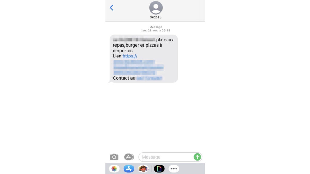 Le SMS reçu par Lucas // Source : Numerama Le SMS reçu par Lucas // Source : Numerama