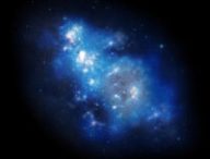 Vue d'artiste de la galaxie GN-z11. // Source : Wikimedia/CC/Pablo Carlos Budassi (photo recadrée et modifiée)