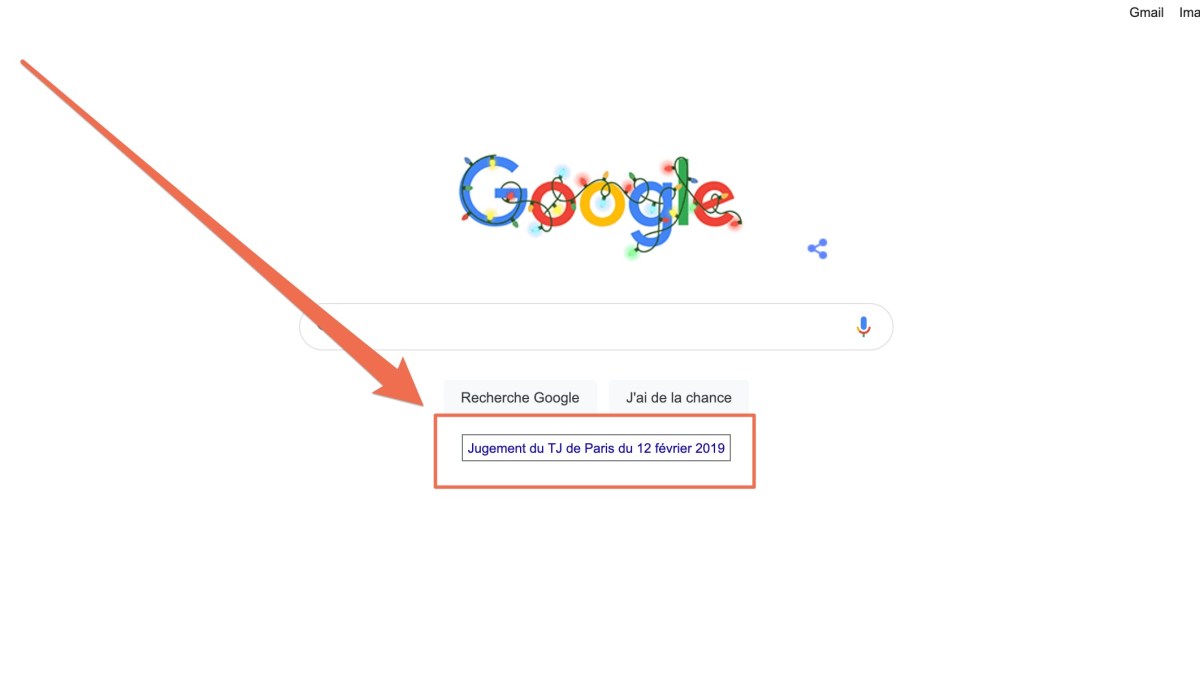 La page d'accueil de Google le 14 décembre 2020 La page d'accueil de Google le 14 décembre 2020