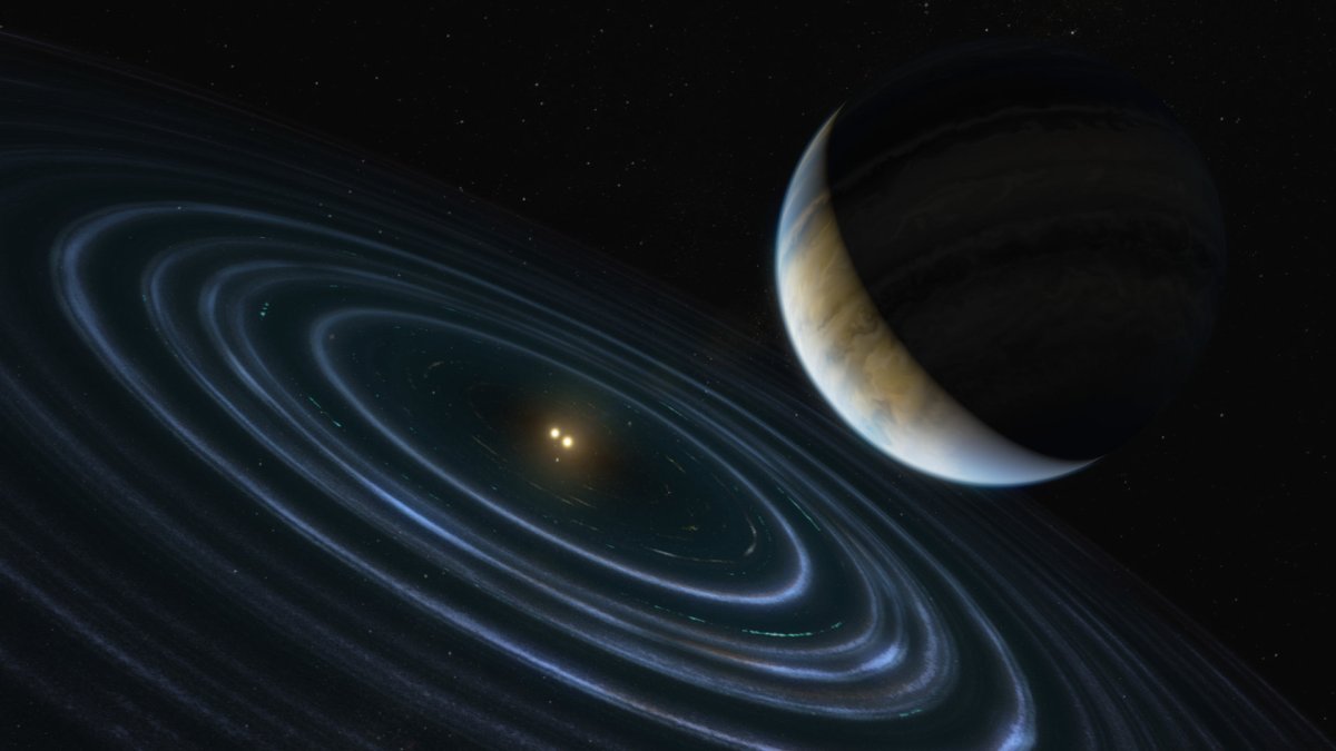 Vue d'artiste de l'exoplanète HD 106906 b. // Source : NASA, ESA, and M. Kornmesser (ESA/Hubble) Vue d'artiste de l'exoplanète HD 106906 b. // Source : NASA, ESA, and M. Kornmesser (ESA/Hubble)