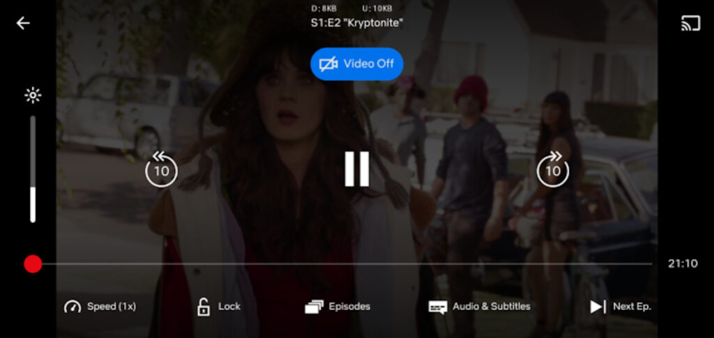 L'option « Vidéo Off » sur l'app Android Netflix // Source : AndroidPolice L'option « Vidéo Off » sur l'app Android Netflix // Source : AndroidPolice