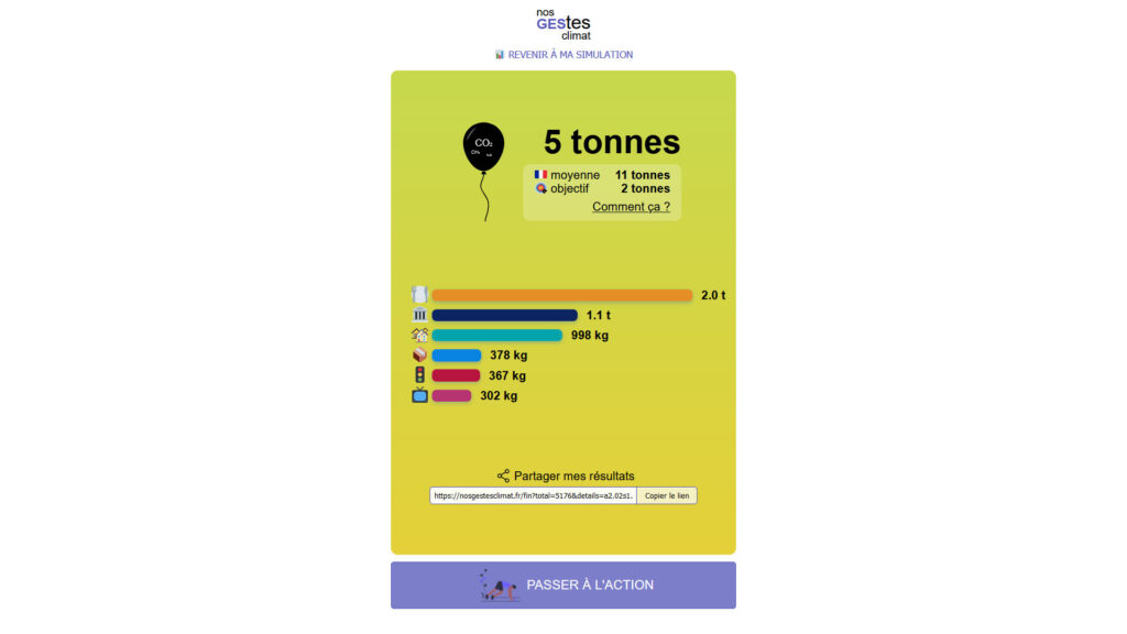 Nos Gestes climat simulation Nos Gestes climat simulation