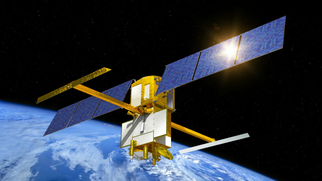 SWOT, illustration. // Source : © CNES/DUCROS David, 2015 (image recadrée)