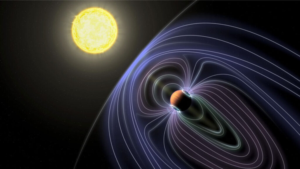 Représentation de l'exoplanète dans le système Tau Bootis. // Source : Jack Madden/Cornell University Représentation de l'exoplanète dans le système Tau Bootis. // Source : Jack Madden/Cornell University