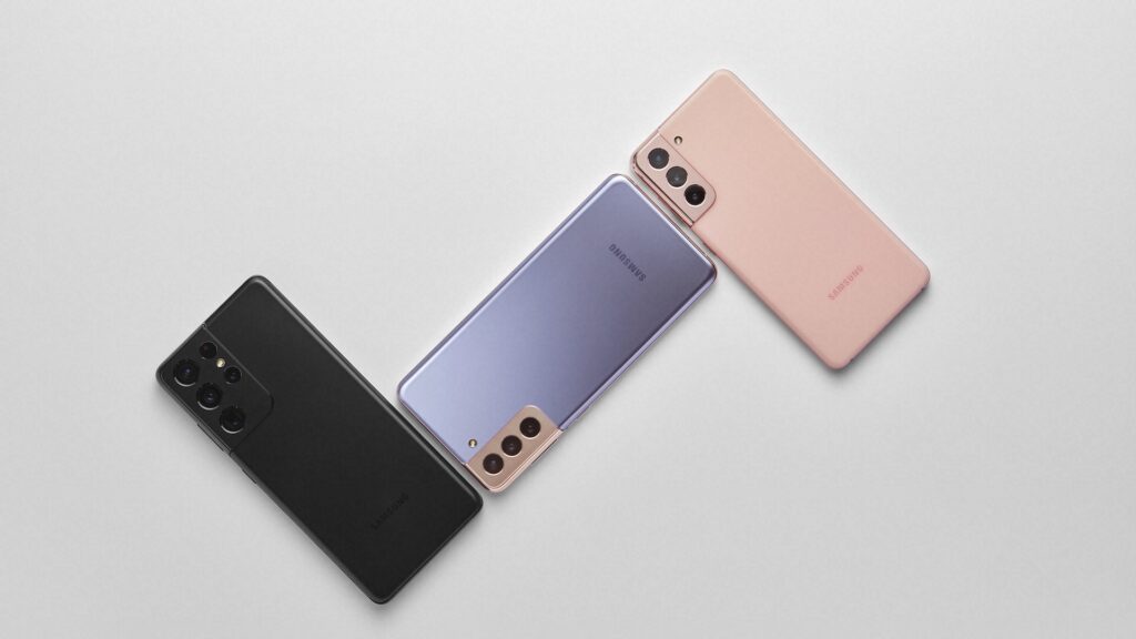 Les trois Galaxy S21 de Samsung // Source : Samsung Les trois Galaxy S21 de Samsung // Source : Samsung