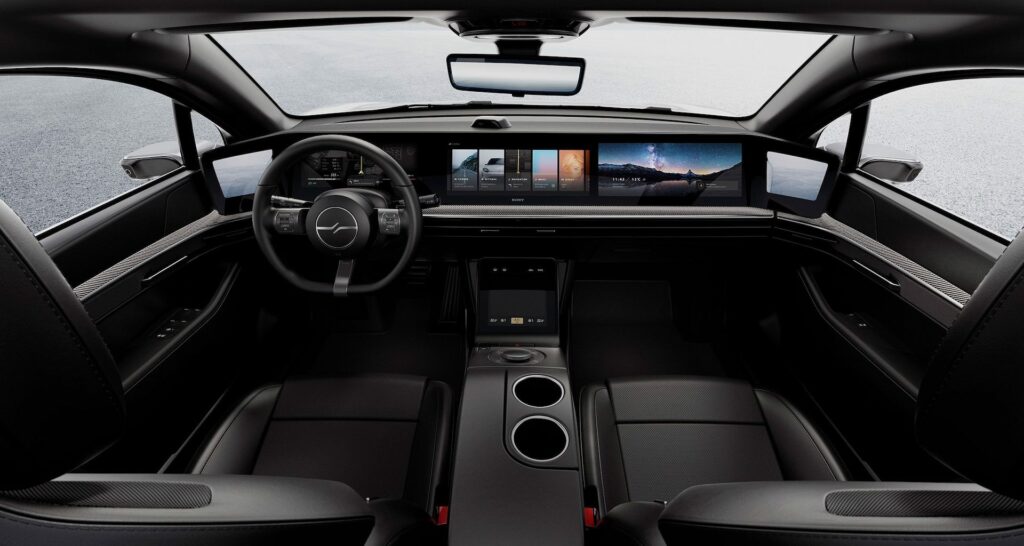 Intérieur de la voiture Sony Vision-S // Source : Sony Intérieur de la voiture Sony Vision-S // Source : Sony