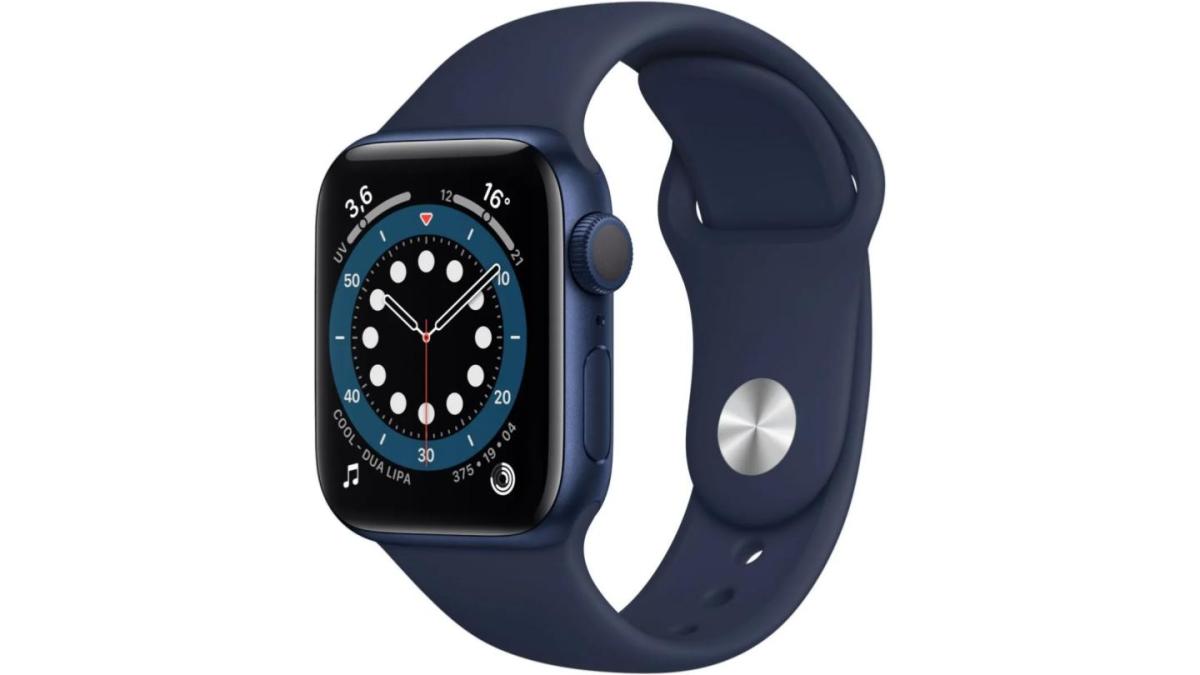 Apple Watch Series 6 bleu avec bracelet sport bleu marine Apple Watch Series 6 bleu avec bracelet sport bleu marine