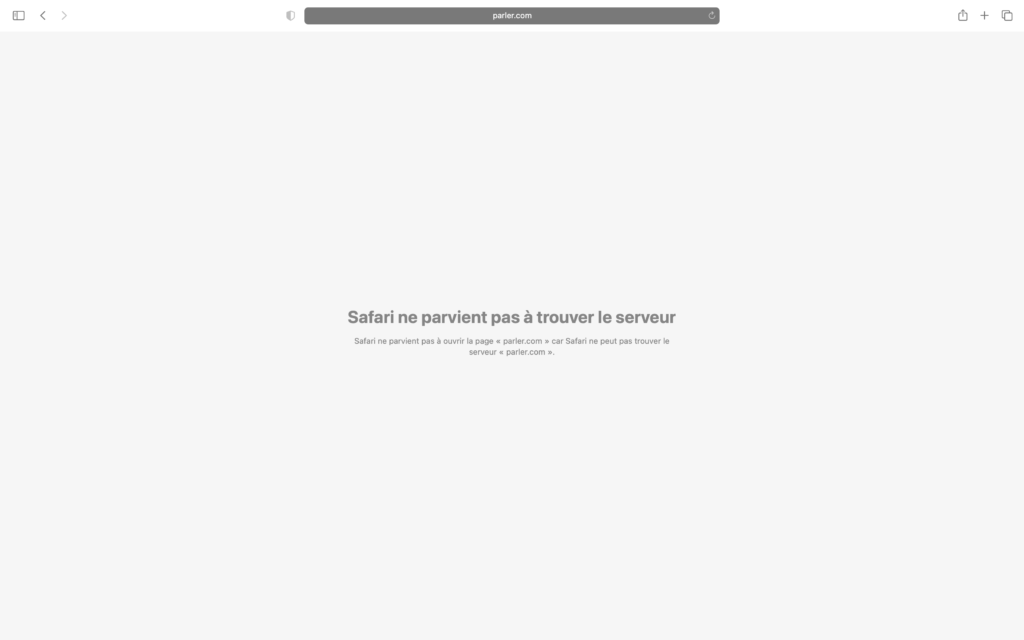 Parler, ce 11 janvier 2021 // Source : Capture d'écran Numerama
