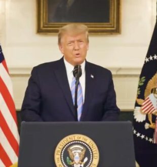 Donald Trump s'est exprimé le 8 janvier 2020 // Source : YouTube