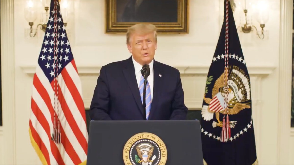 Donald Trump s'est exprimé le 8 janvier 2020 // Source : YouTube Donald Trump s'est exprimé le 8 janvier 2020 // Source : YouTube