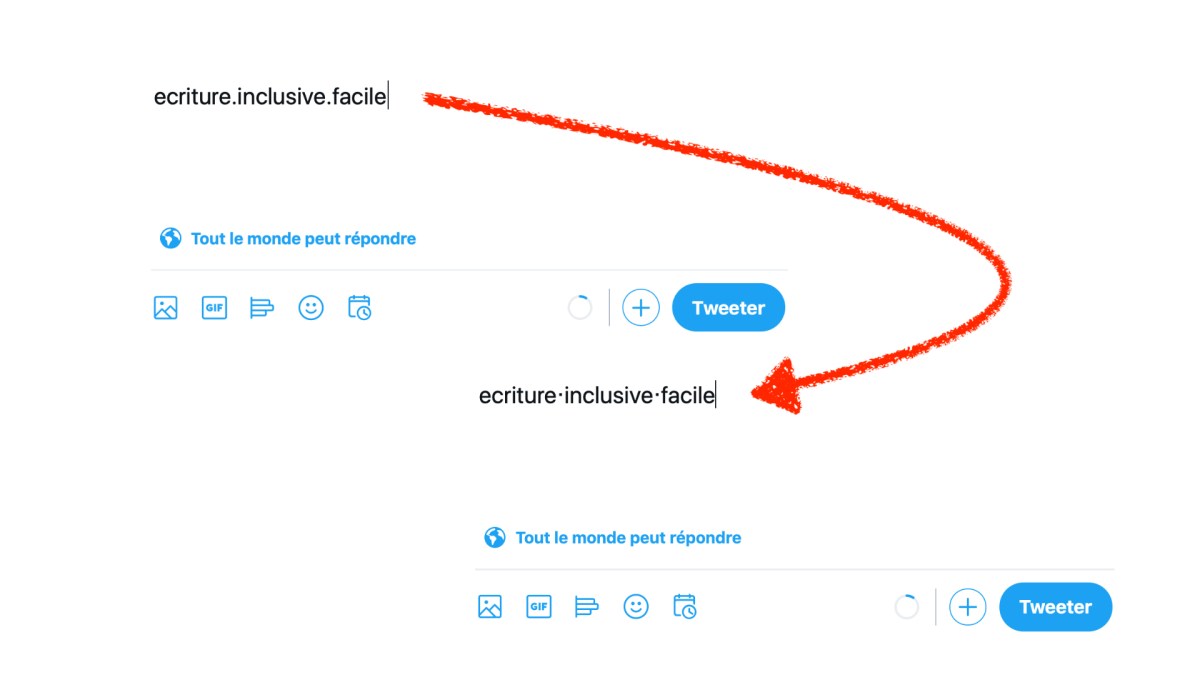 Exemple d'utilisation de l'extension sur Twitter. // Source : Capture d'écran Twitter, montage Numerama Exemple d'utilisation de l'extension sur Twitter. // Source : Capture d'écran Twitter, montage Numerama