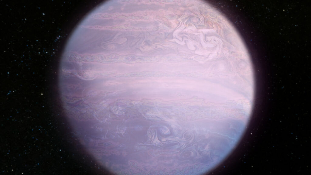 Vue d'artiste d'une planète « barbe à papa ». // Source : Wikimedia/CC/Baperookamo (photo recadrée) Vue d'artiste d'une planète « barbe à papa ». // Source : Wikimedia/CC/Baperookamo (photo recadrée)