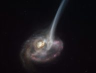 Vue d'artiste de la galaxie ID2299. // Source : ESO/M. Kornmesser (image recadrée)