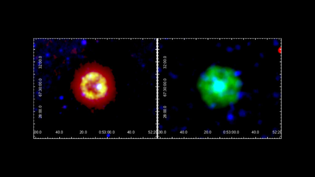 Images de IRAS 00500+6713. // Source : Astronomy & Astrophysics Images de IRAS 00500+6713. // Source : Astronomy & Astrophysics