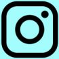 Le logo d'Instagram sur un fond vert d'eau Le logo d'Instagram sur un fond vert d'eau