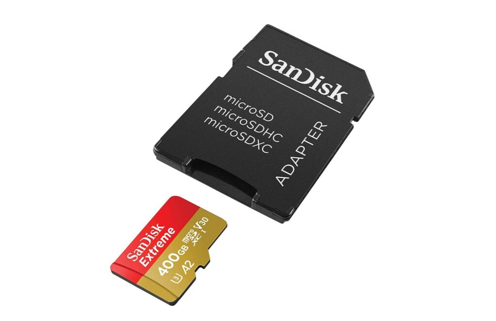 microSD Sandisk extreme 400 Go avec adaptateur microSD Sandisk extreme 400 Go avec adaptateur
