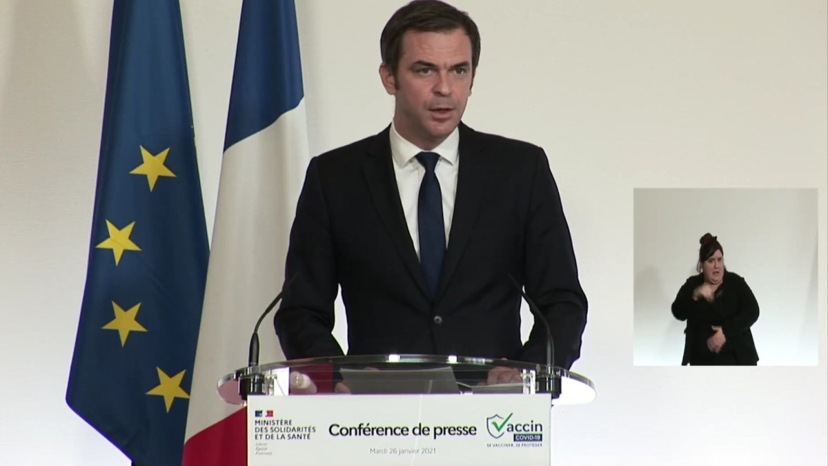 Olivier Véran le 26 janvier 2021 // Source : Gouvernement Olivier Véran le 26 janvier 2021 // Source : Gouvernement