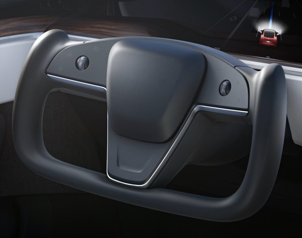 Le nouveau volant de la Model S // Source : Tesla Le nouveau volant de la Model S // Source : Tesla