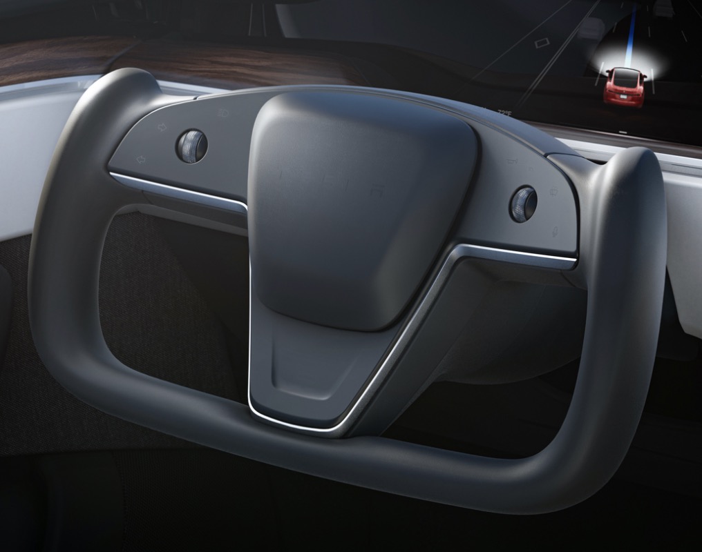 Le nouveau volant de la Model S // Source : Tesla Le nouveau volant de la Model S // Source : Tesla