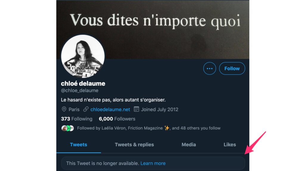 Le tweet de Chloé Deleaume n'est plus disponible // Source : Capture d'écran Numerama / Twitter Le tweet de Chloé Deleaume n'est plus disponible // Source : Capture d'écran Numerama / Twitter