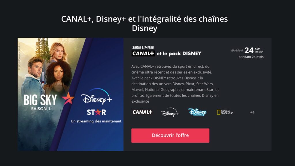 Le pack Canal+ avec Disney+ // Source : Capture d'écran Le pack Canal+ avec Disney+ // Source : Capture d'écran
