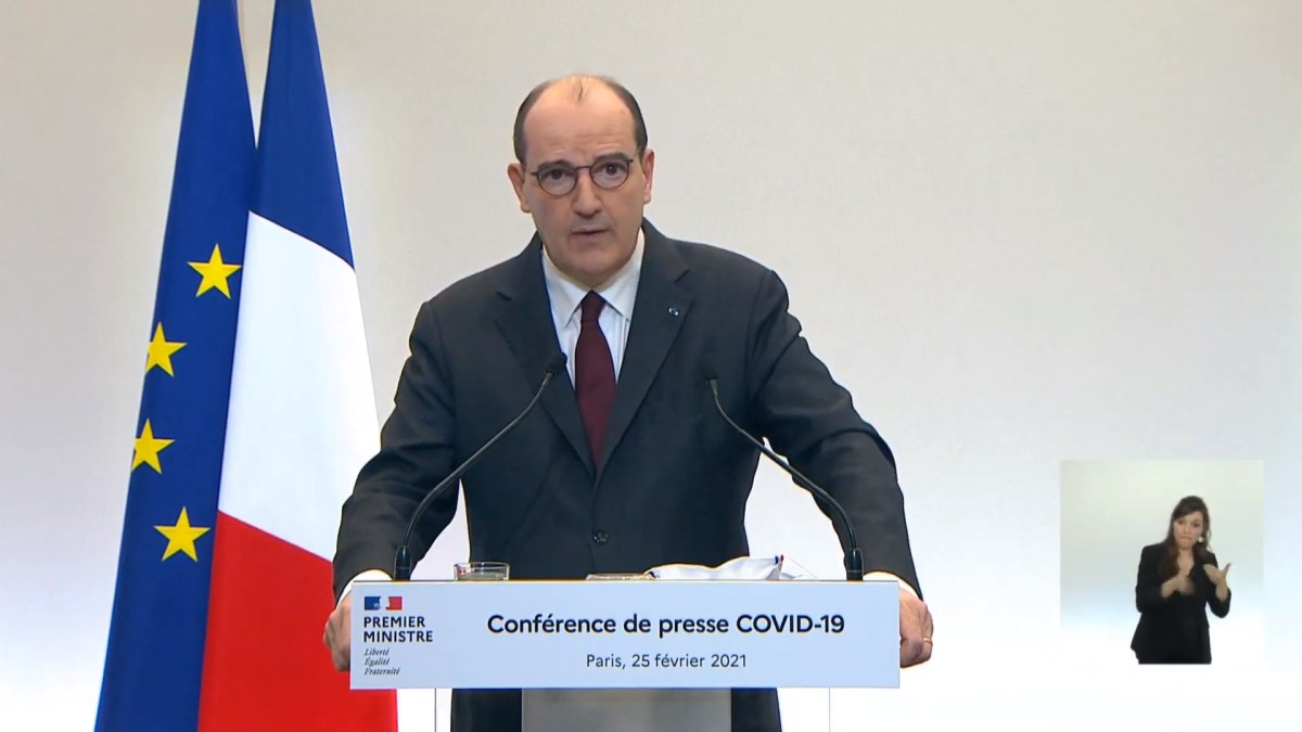 Jean Castex le 25 février. // Source : Capture d'écran YouTube Gouvernement Jean Castex le 25 février. // Source : Capture d'écran YouTube Gouvernement