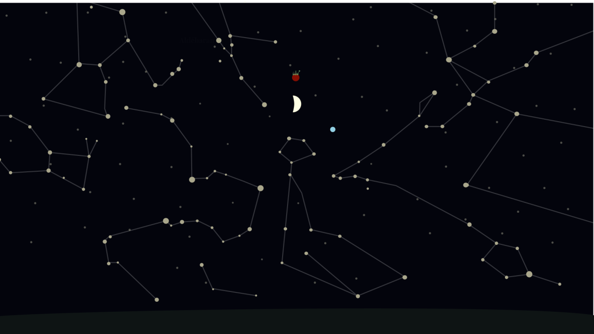 Conjonction entre la Lune et Mars le soir du 18 février 2021. // Source : Nino Barbey pour Numerama Conjonction entre la Lune et Mars le soir du 18 février 2021. // Source : Nino Barbey pour Numerama
