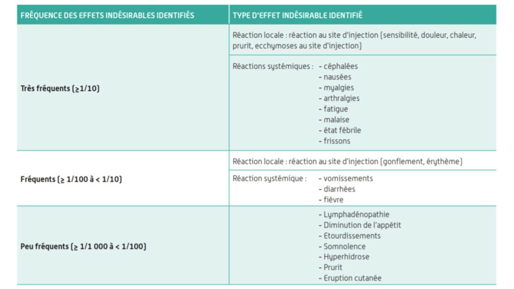 Tableau des effets secondaires d'AstraZeneca. // Source : ANSM Tableau des effets secondaires d'AstraZeneca. // Source : ANSM