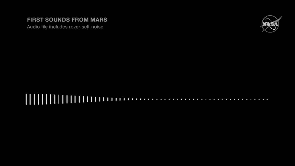 Capture d'écran de la vidéo de la Nasa qui diffuse le premier son sur Mars // Source : YouTube/Nasa Capture d'écran de la vidéo de la Nasa qui diffuse le premier son sur Mars // Source : YouTube/Nasa