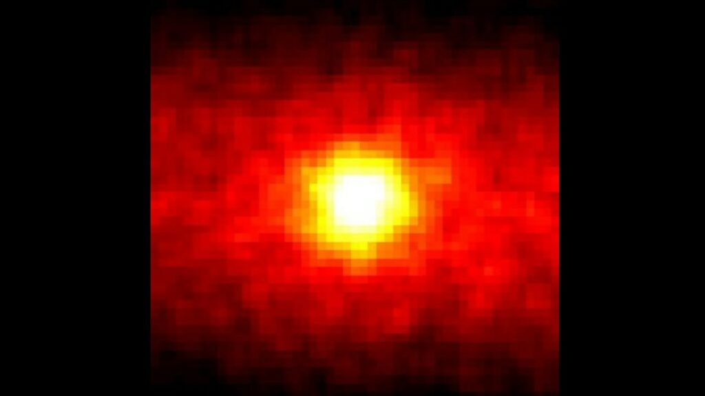 Image des neutrinos émis par le Soleil. // Source : R. Svoboda and K. Gordan (LSU) Image des neutrinos émis par le Soleil. // Source : R. Svoboda and K. Gordan (LSU)