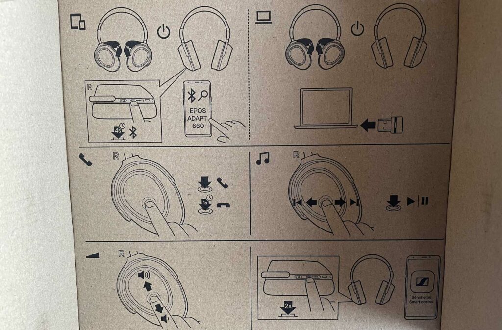 L'intérieur du packaging du casque EPOS Adapt 660 // Source : Maxime Claudel pour Numerama L'intérieur du packaging du casque EPOS Adapt 660 // Source : Maxime Claudel pour Numerama