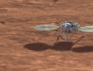 Vue d'artiste de la mission InSight sur Mars. // Source : Flickr/CC/Kevin Gill (photo recadrée)