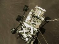 Perseverance vu de haut, pendant qu'il se posait sur Mars // Source : Nasa