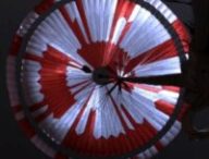 Le parachute du rover Perseverance. // Source : JPL/Nasa