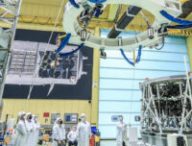 Arrivée du troisième module chez Airbus à Brême. // Source : Flickr/CC/NASA Orion Spacecraft (photo recadrée)