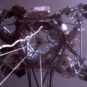Le Sky Crane photographié lors de la descente du rover sur Mars. // Source : NASA/JPL-Caltech (photo recadrée)