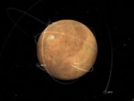 Mars et plusieurs de ses orbiteurs américains. // Source : Capture d'écran Nasa Science Solar System Exploration