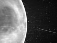 Vénus imagée par la sonde solaire Parker. // Source : NASA/Johns Hopkins APL/Naval Research Laboratory/Guillermo Stenborg and Brendan Gallagher (photo recadrée)