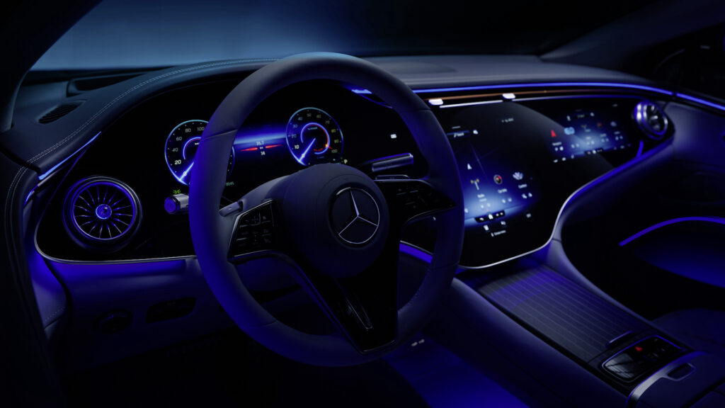 Intérieur de la Mercedes EQS // Source : Mercedes Intérieur de la Mercedes EQS // Source : Mercedes