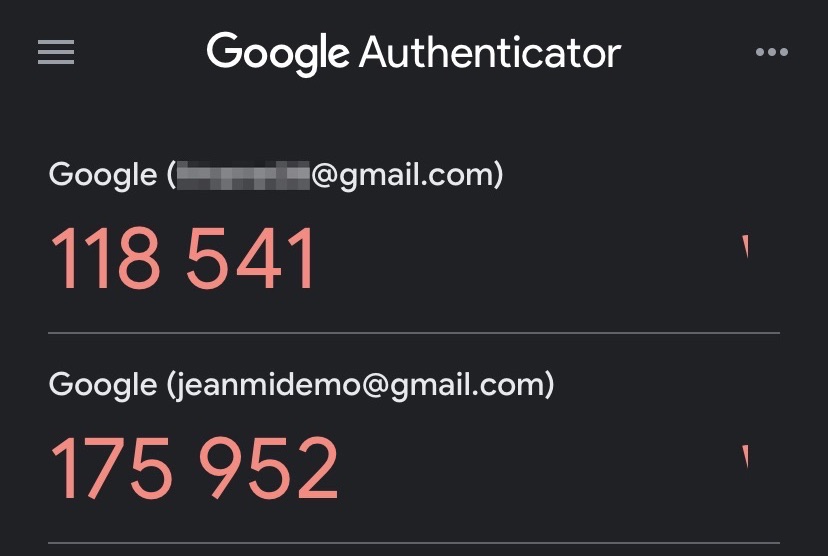 Toutes les 30 secondes, Authenticator génère un code aléatoire à 6 chiffres pour chacun de vos comptes. Toutes les 30 secondes, Authenticator génère un code aléatoire à 6 chiffres pour chacun de vos comptes.