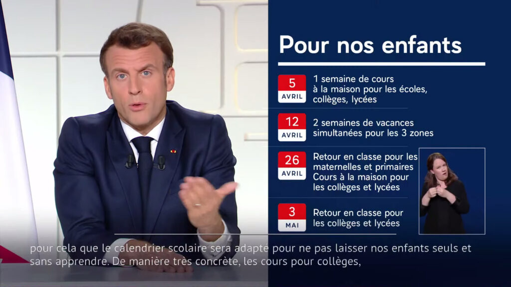 Emmanuel Macron le 31/03/21 // Source : Élysée Emmanuel Macron le 31/03/21 // Source : Élysée