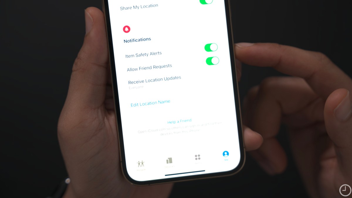 La sécurité anti-stalking de Localiser // Source : 9to5Mac La sécurité anti-stalking de Localiser // Source : 9to5Mac