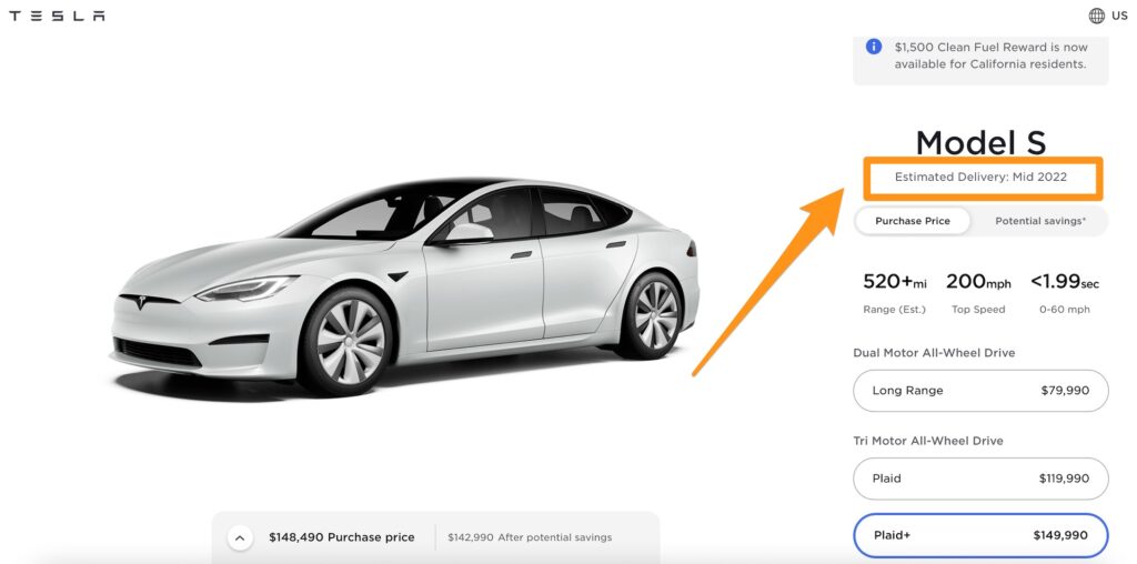 La Tesla Model S Plaid+ repoussée à 2022 // Source : Capture d'écran La Tesla Model S Plaid+ repoussée à 2022 // Source : Capture d'écran