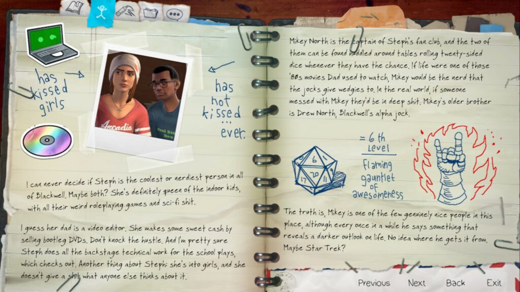 Extrait du journal intime de Chloe. // Source : LiS : Before the Storm Extrait du journal intime de Chloe. // Source : LiS : Before the Storm
